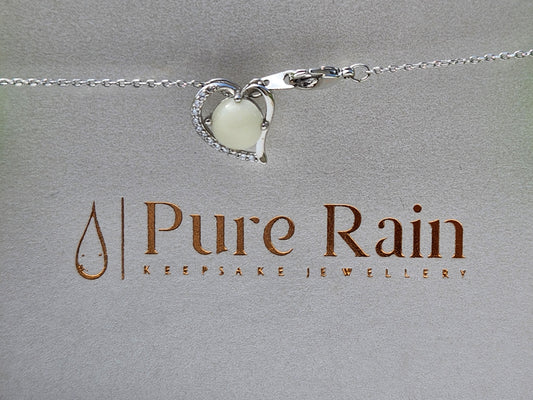 Diamond Heart Necklace Silver