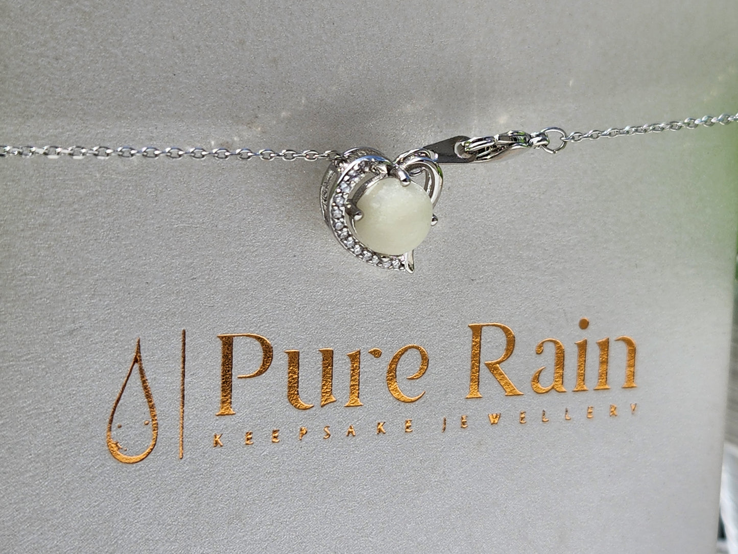 Diamond Heart Necklace Silver