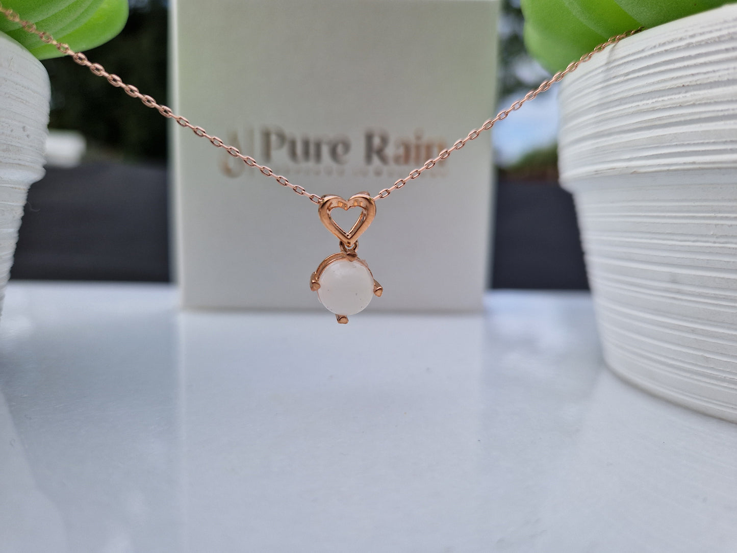 Rose Gold Heart drop