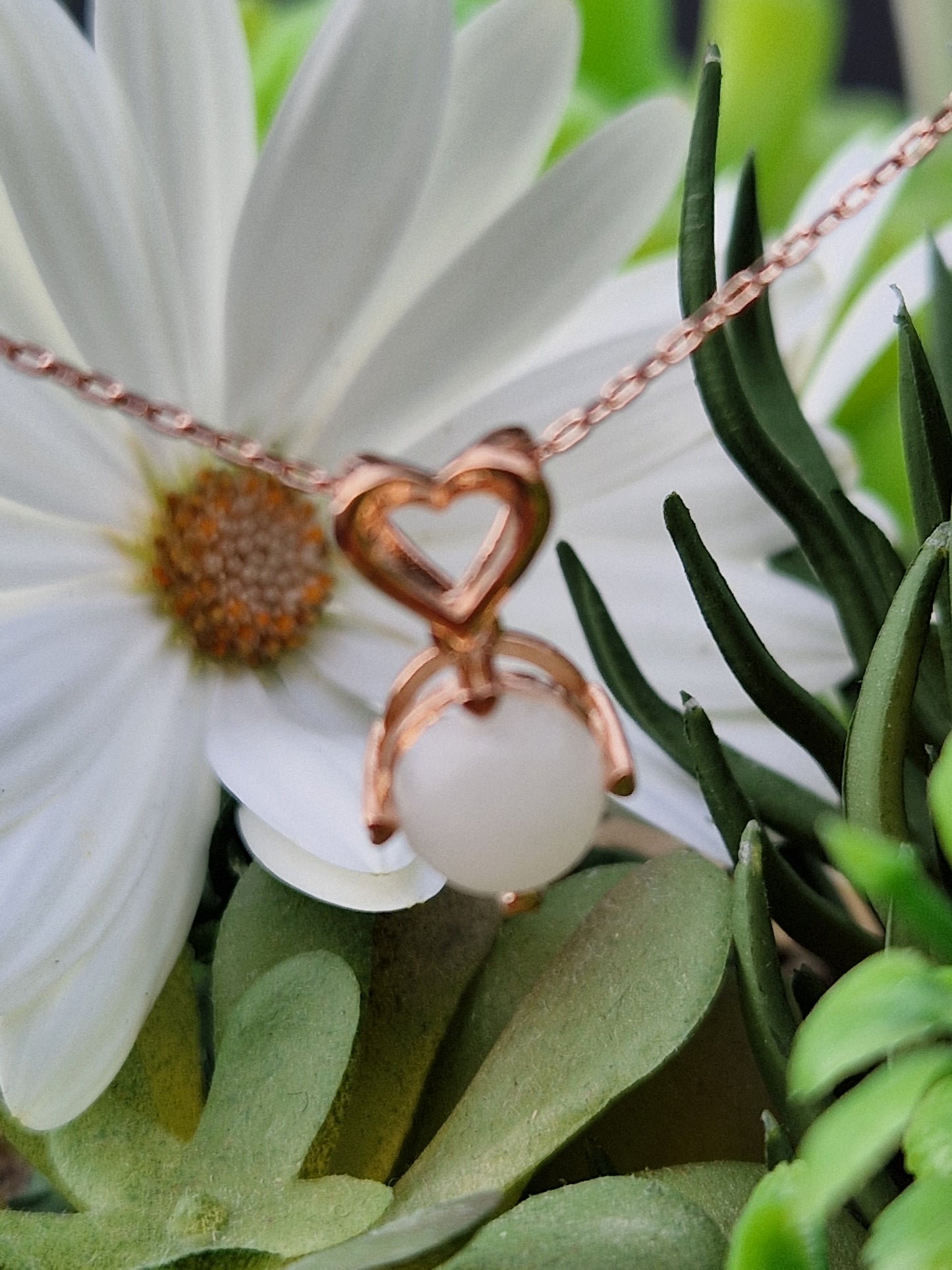 Rose Gold Heart drop