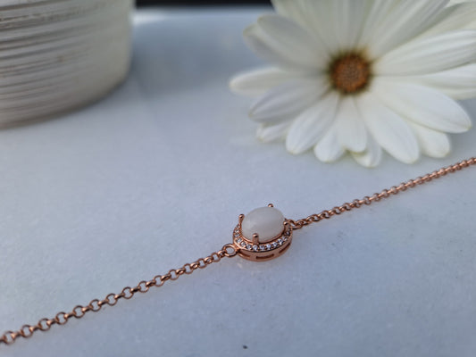 Oval Diamond Bracelet Rose Gold