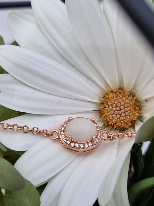 Oval Diamond Bracelet Rose Gold